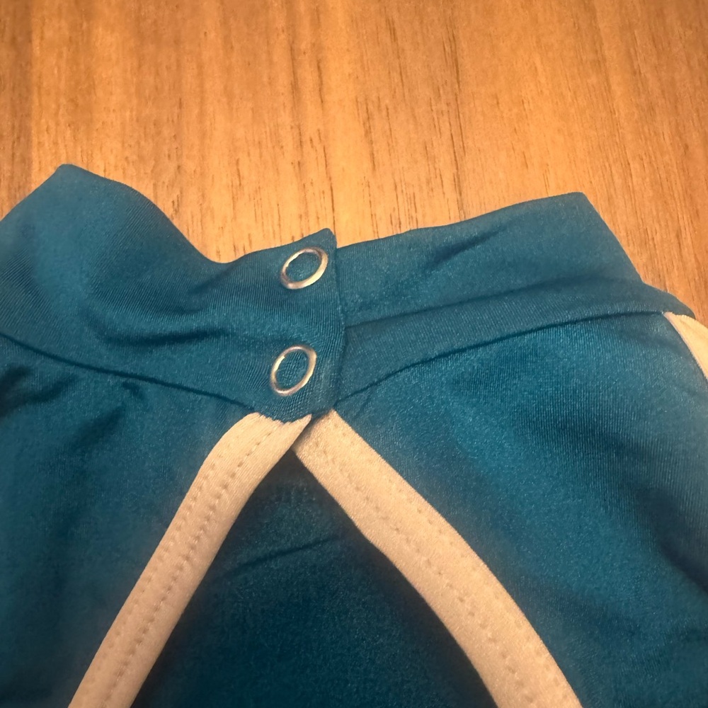 Mariia Women’s Mock Neck Tank Leotard, Back Cutout, Teal, Size Small - Picture 3 of 5